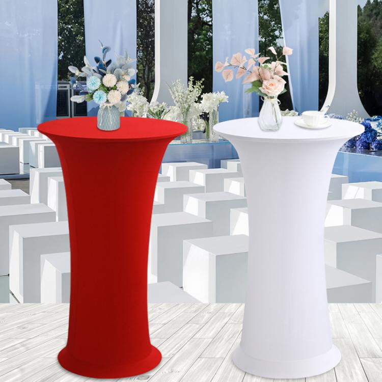 Elastic Spandex Table Cover Hotel Wedding Decor Solid Color Cocktail Round Bottom Bar Cover