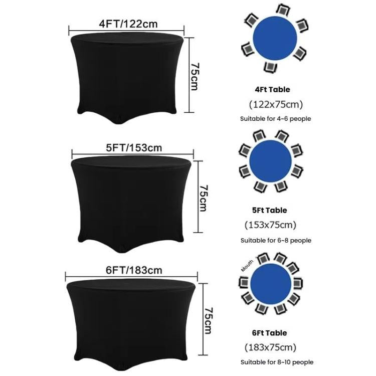 Simple Modern Stretch Round Table Cover Hotel Wedding Banquet Four Corners Large Round Table Cover