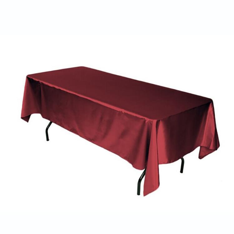 Solid Color Rectangle Glossy Table Cloth For Hotel Banquet Wedding Decoration Satin Tablecloths