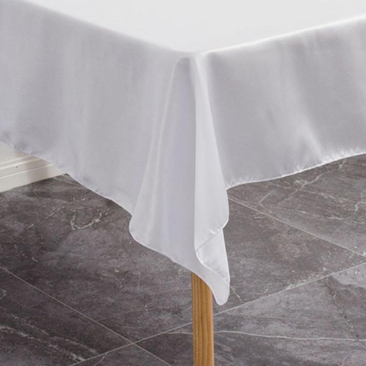 Solid Color Rectangle Glossy Table Cloth For Hotel Banquet Wedding Decoration Satin Tablecloths