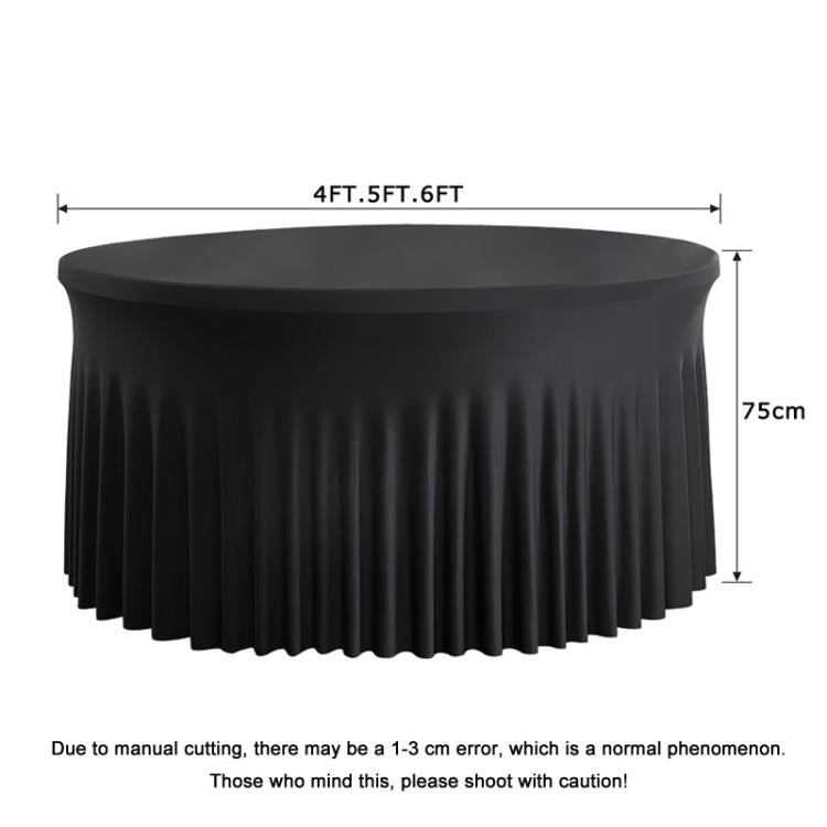 Polyester Elastic Tablecloth Cover Wedding Banquet Party Decoration Round Table Skirt Office Tablecloth