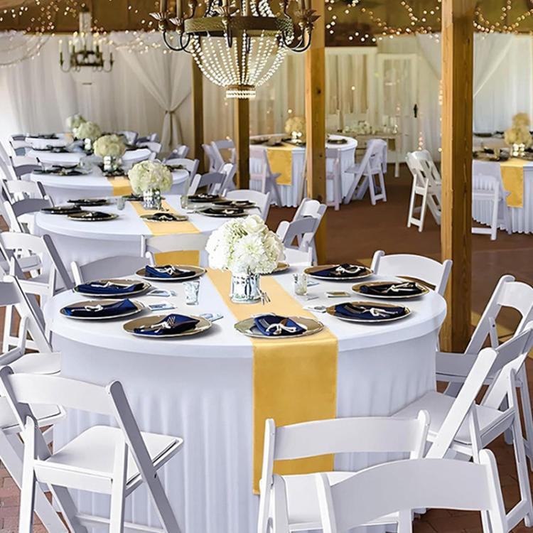 Polyester Elastic Tablecloth Cover Wedding Banquet Party Decoration Round Table Skirt Office Tablecloth