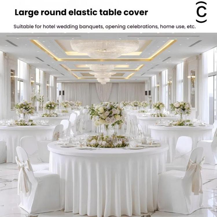 Polyester Elastic Tablecloth Cover Wedding Banquet Party Decoration Round Table Skirt Office Tablecloth