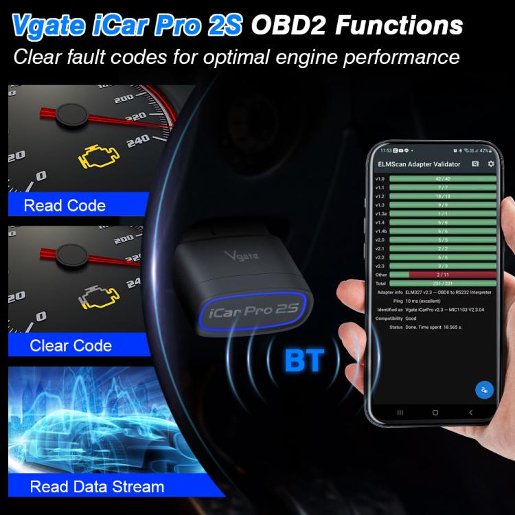 Vgate 3m bps Bluetooth Wireless Wake-up Diagnostic Instrument