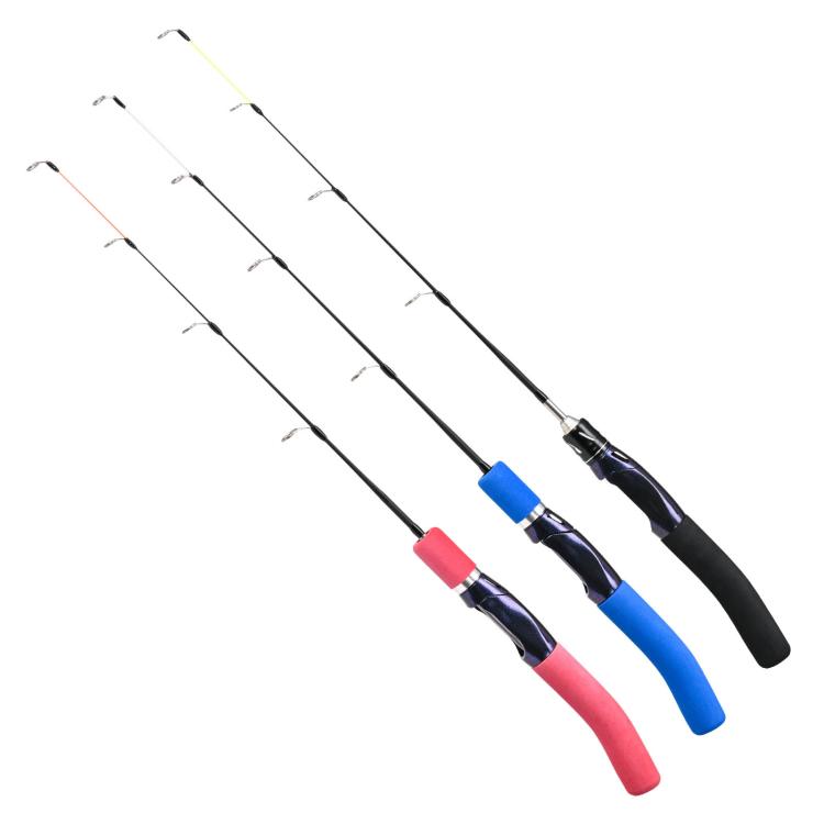 LEO 28307 58cm Curved Handle Flat Tip Ice Fishing Rods Knuckle Solid Fishing Rods