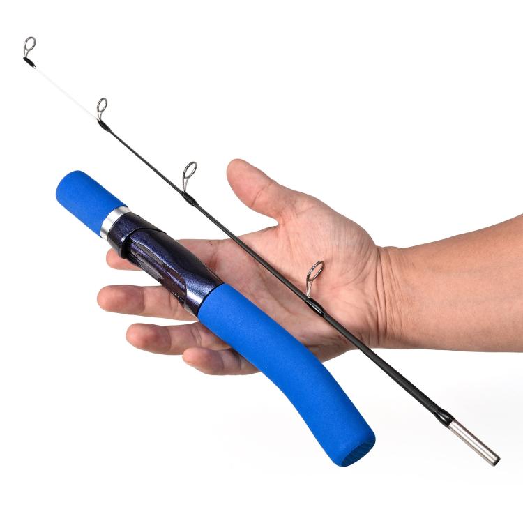 LEO 28307 58cm Curved Handle Flat Tip Ice Fishing Rods Knuckle Solid Fishing Rods