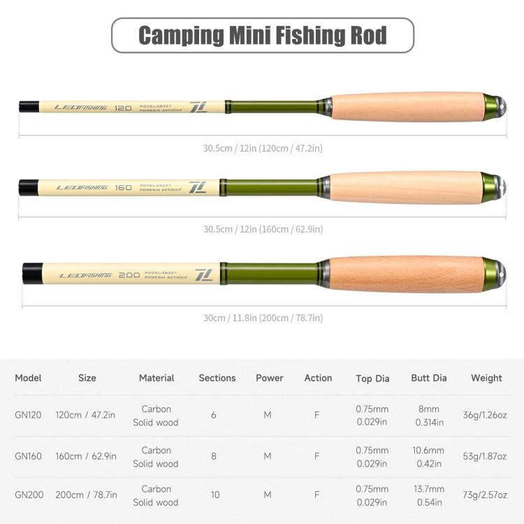 Wooden Handle Mini Tiny Object Rod Pocket Portable Small Fishing Rod