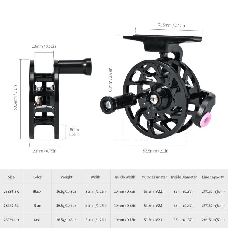 LEO 28339 Ice Fishing Reel With Guide Ring Winter Fishing Raft Reel