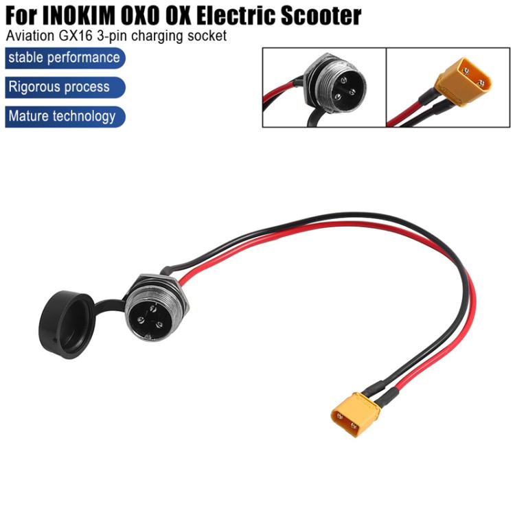 For INOKIM OXO OX Electrical Scooter Power Port Components GX16 3-Pin Aviation Header Charging Socket