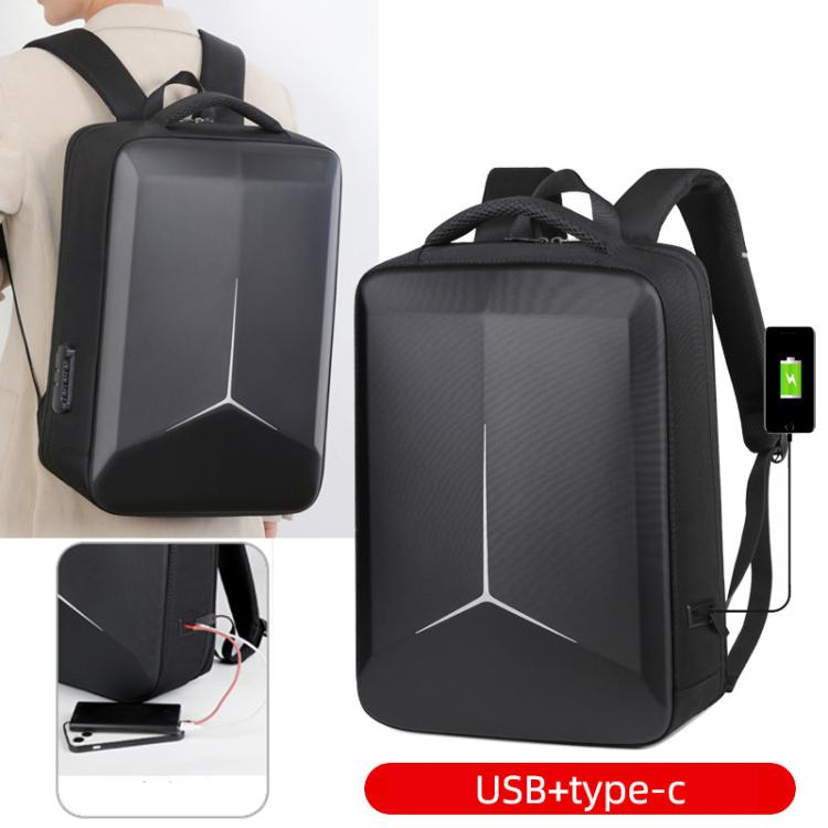 15.6-16.6 Inch Hard Shell Laptop Backpack with USB+Type-C Charging Ports Unisex Anti-Theft  Business Travel Bag