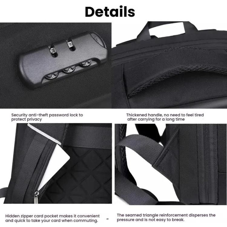 15.6-16.6 Inch Hard Shell Laptop Backpack with USB+Type-C Charging Ports Unisex Anti-Theft  Business Travel Bag