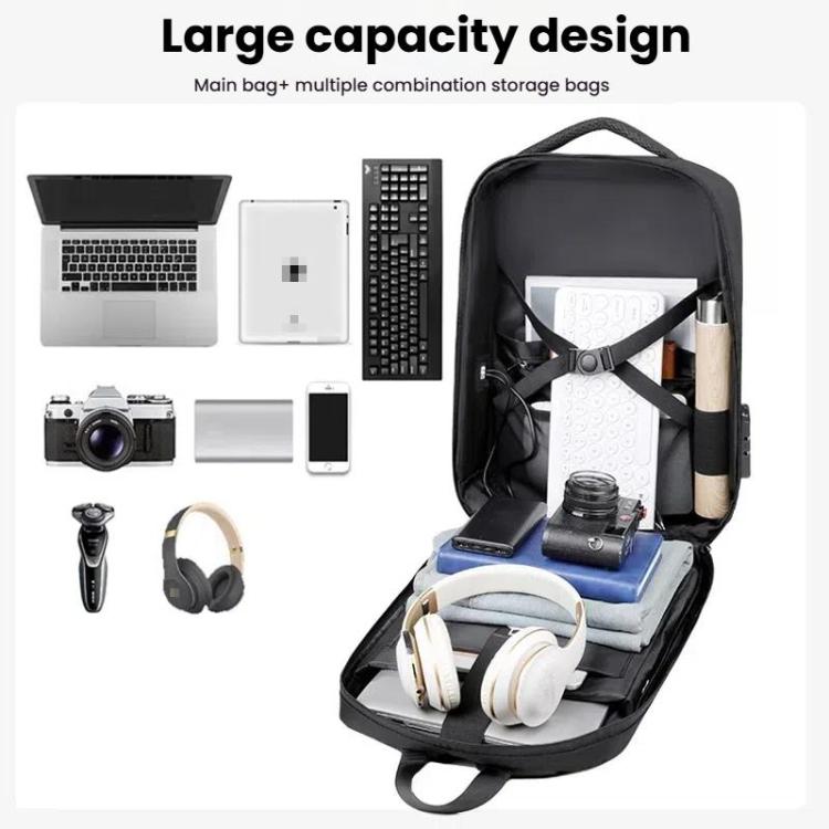 15.6-16.6 Inch Hard Shell Laptop Backpack with USB+Type-C Charging Ports Unisex Anti-Theft  Business Travel Bag