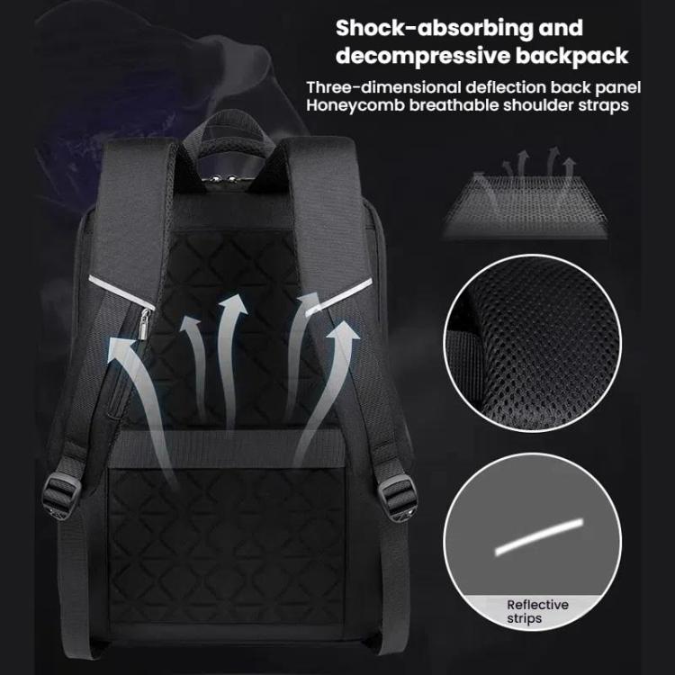 15.6-16.6 Inch Hard Shell Laptop Backpack with USB+Type-C Charging Ports Unisex Anti-Theft  Business Travel Bag