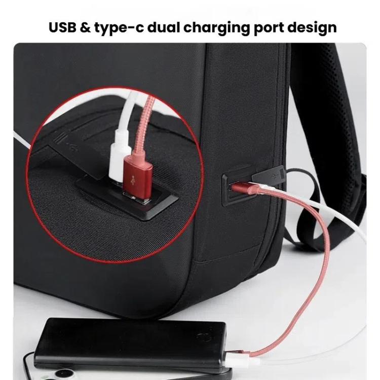 15.6-16.6 Inch Hard Shell Laptop Backpack with USB+Type-C Charging Ports Unisex Anti-Theft  Business Travel Bag
