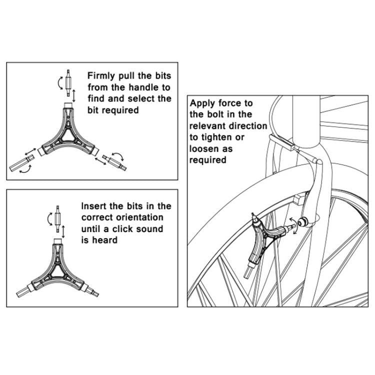 BIKERSAY Bicycle Multi-Function Triangular Hexagonal Y-Type Wrench