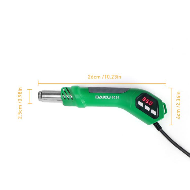 BAKU BA-8034 650W Hot Air Blower 100-500 Degrees Celsius Heat Tool With 3 Nozzles