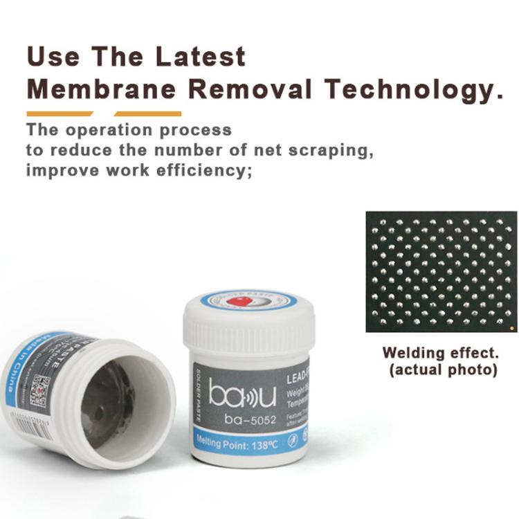 BAKU BA-5052 BGA Solder Paste for Mobile Phone Repair 35g Tin 35-45 Microns, 138 Celsius Melting Point