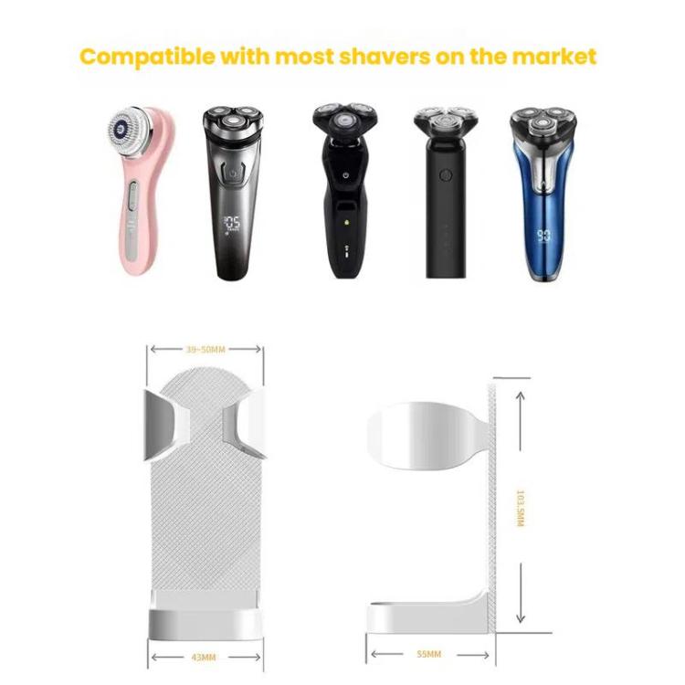 3pcs /Pack Adhesive Hook Rack for Electric Razors Shaver & Beauty Tool Organizer Semi-Open Design for Easy Access