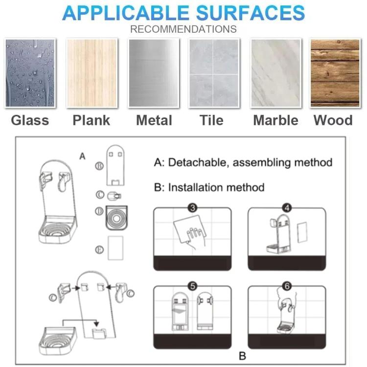 3pcs /Pack Adhesive Hook Rack for Electric Razors Shaver & Beauty Tool Organizer Semi-Open Design for Easy Access