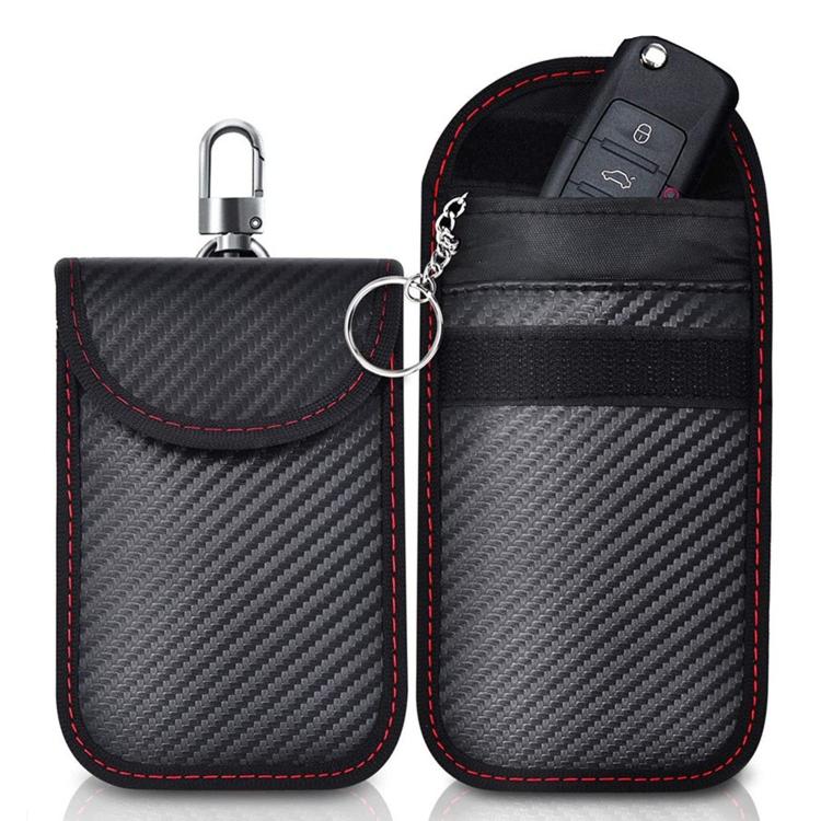 RFID Blocking Car Key Holder Anti-Skimming Carbon Fiber Key Case for Vehicles, Credit Cards & Electronics