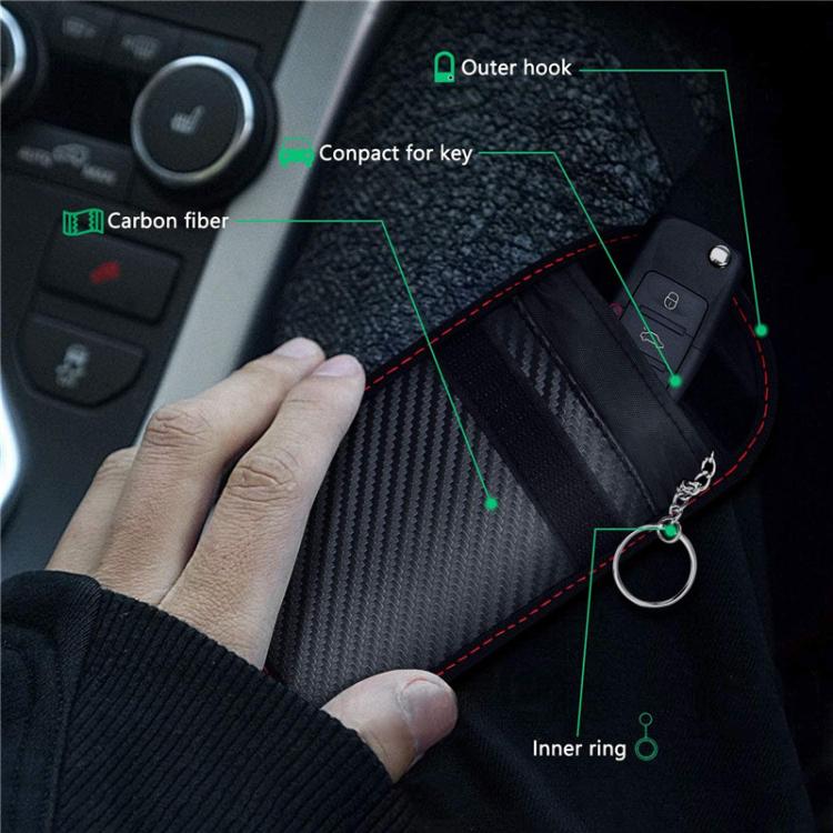 RFID Blocking Car Key Holder Anti-Skimming Carbon Fiber Key Case for Vehicles, Credit Cards & Electronics
