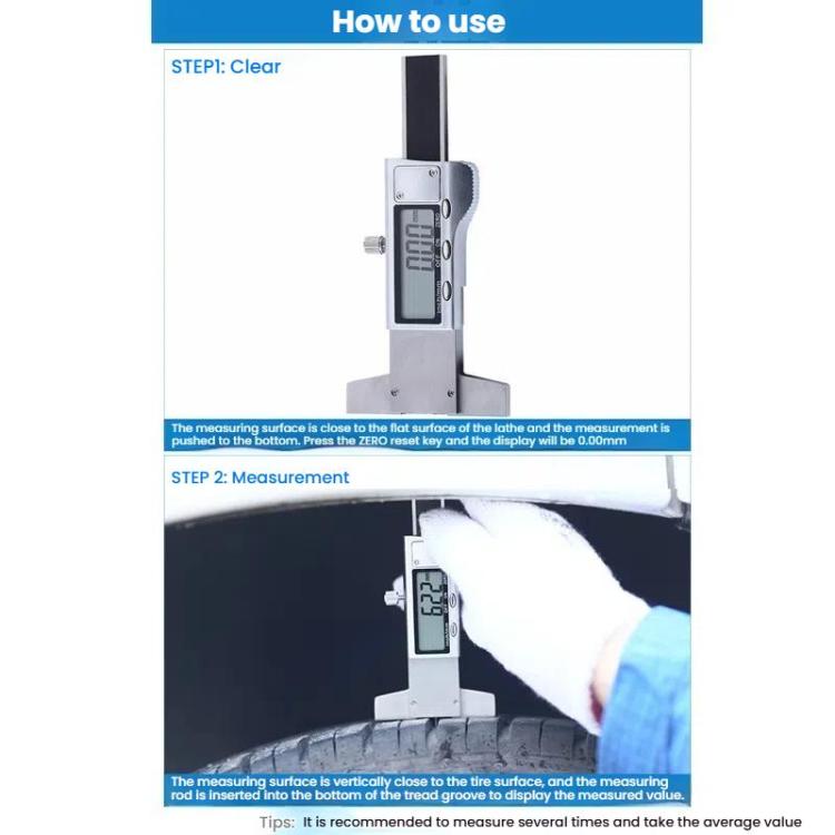 Syntek Electronic Digital Display Tire Tread Depth Caliper 0-25mm Measuring Tread Depth Gauge