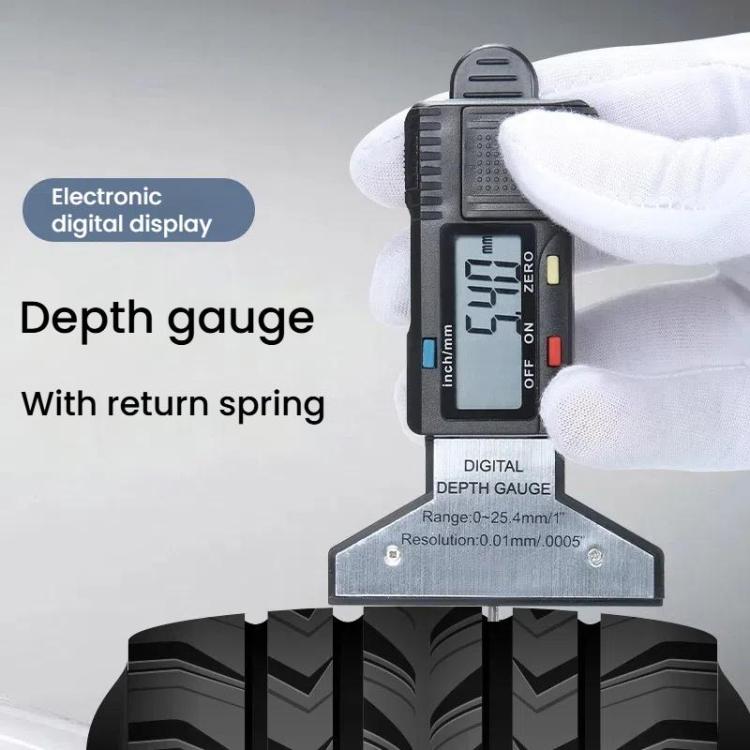 Syntek Digital Depth Ruler 0-25mm Electronic Tire Tread Measuring Ruler
