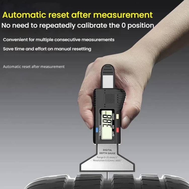 Syntek Digital Depth Ruler 0-25mm Electronic Tire Tread Measuring Ruler