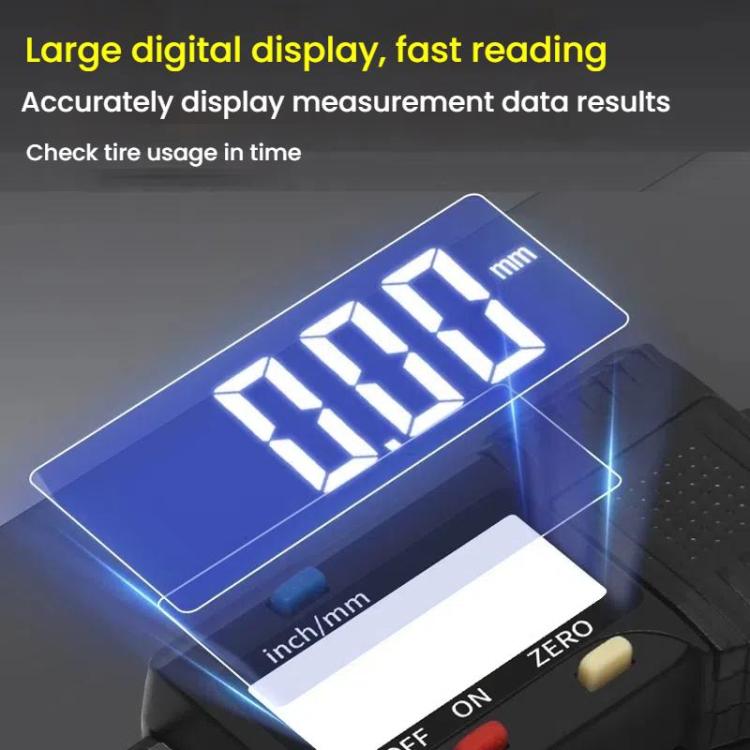 Syntek Digital Depth Ruler 0-25mm Electronic Tire Tread Measuring Ruler