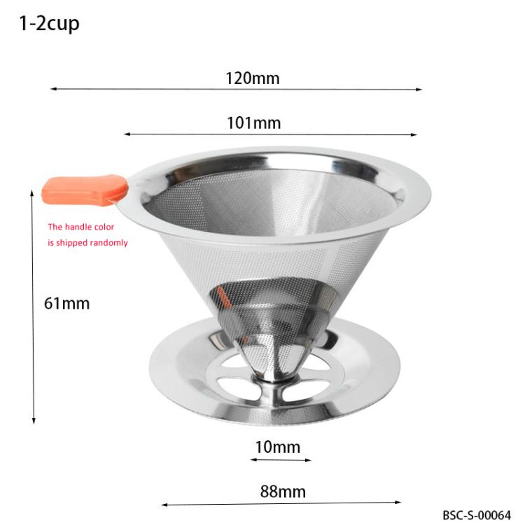 V60 Stainless Steel Coffee Filter with Base for Pour Over Brewing