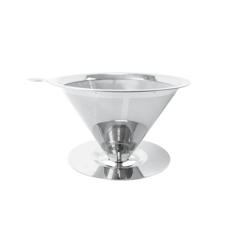 V60 Stainless Steel Coffee Filter with Base for Pour Over Brewing