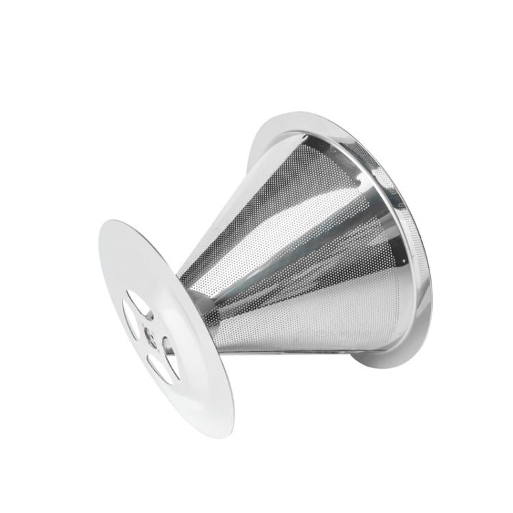 V60 Stainless Steel Coffee Filter with Base for Pour Over Brewing