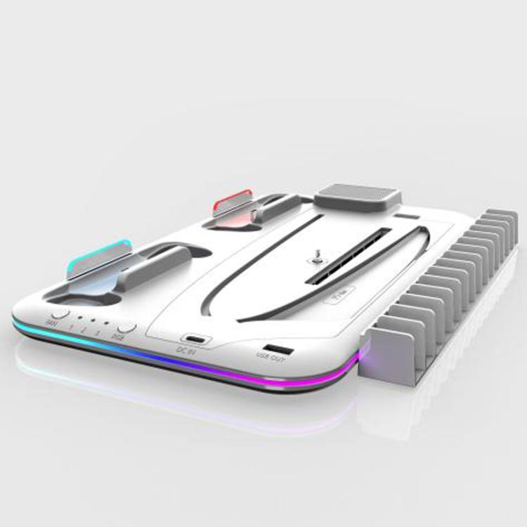 For PS5 Slim / Pro Multi-functional Cooling Stand with Controller Charging Station & Game Disc Storage Holder