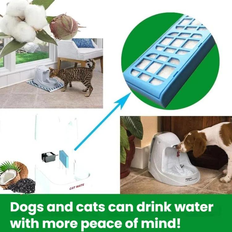 5pcs /Pack Filter For Cate Mate Pet Fountain Multi-Cycle Filtration Cartridge