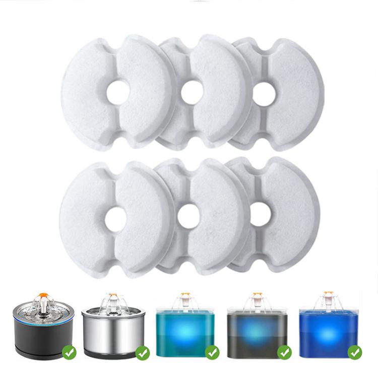 6pcs /Pack Cat Dog Pet Water Fountain Filter Multiple Filtration Pet Water Fountain Replacement Filters