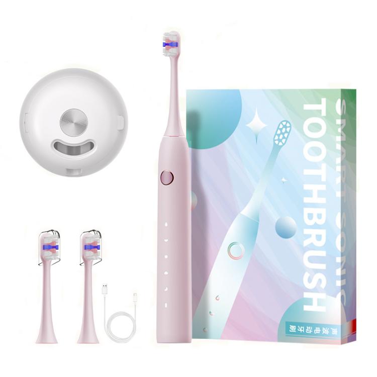 Rechargeable Sonic Electric Toothbrush for Adults with Custom Mode, Antibacterial Brush Heads, Smart Timer