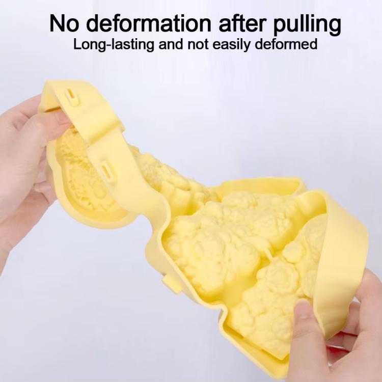 4 Grids Flower Ice Cream Silicone Mold Home Use Food-Grade Ice Pop Mold