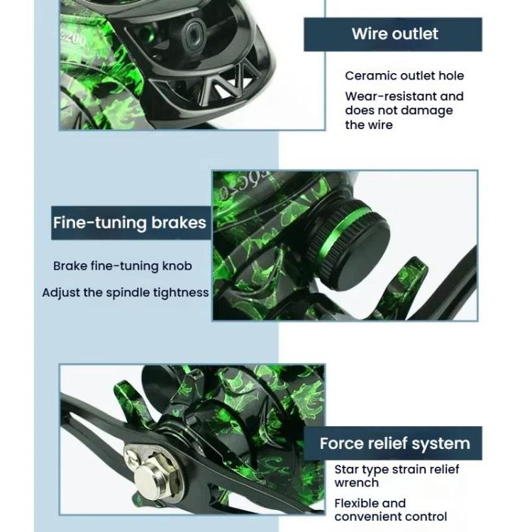 Baitcasting Fishing Reel 6.3:1 Gear Ratio With Magnetic Brake System, 12-Setting Adjustable