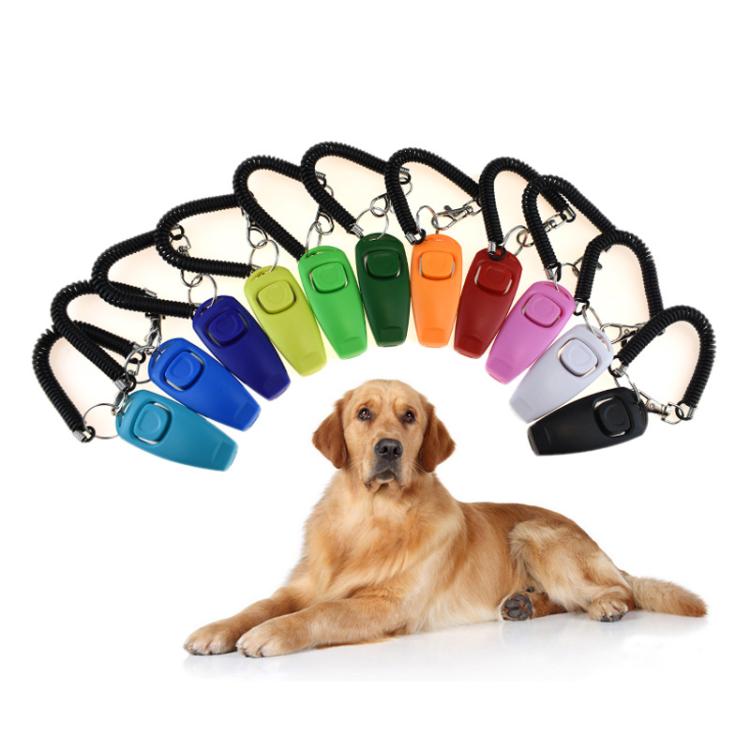 2 In 1 Pet Training Clicker Dog Whistle With Long Wristband