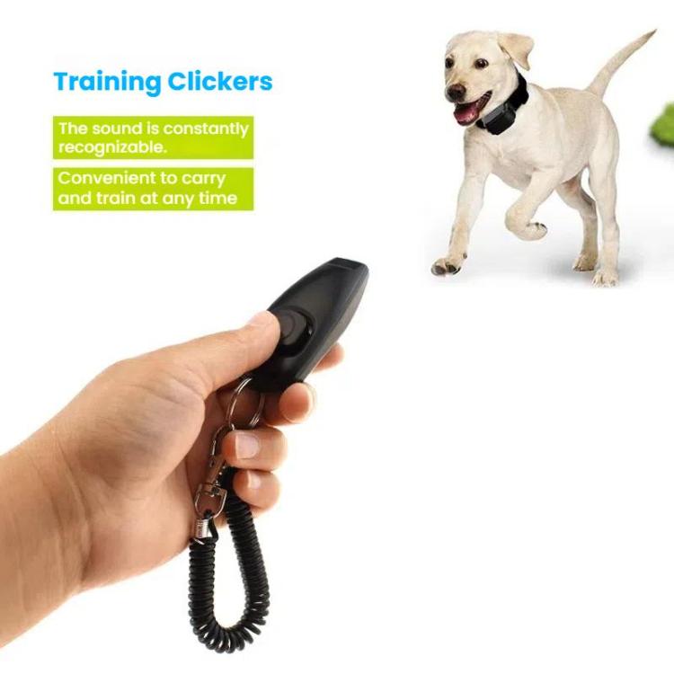 2 In 1 Pet Training Clicker Dog Whistle With Long Wristband
