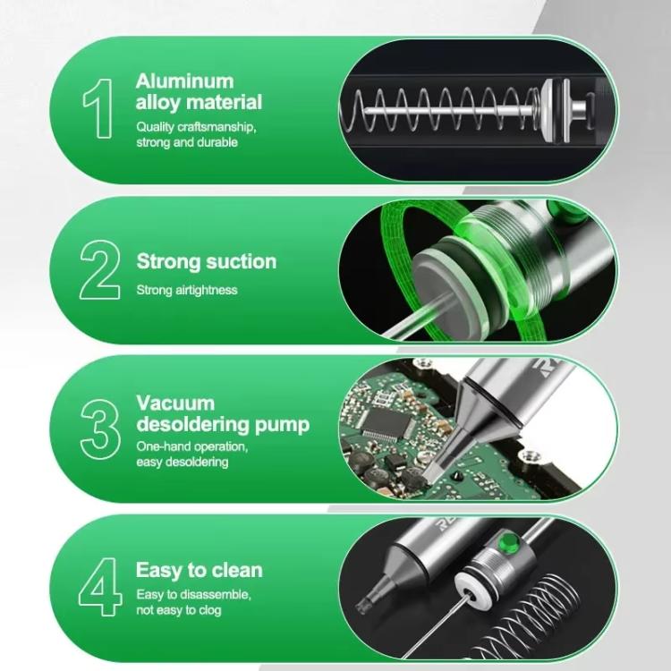 Powerful Aluminium Alloy Solder Sucker Manual Solder Residue Sucker