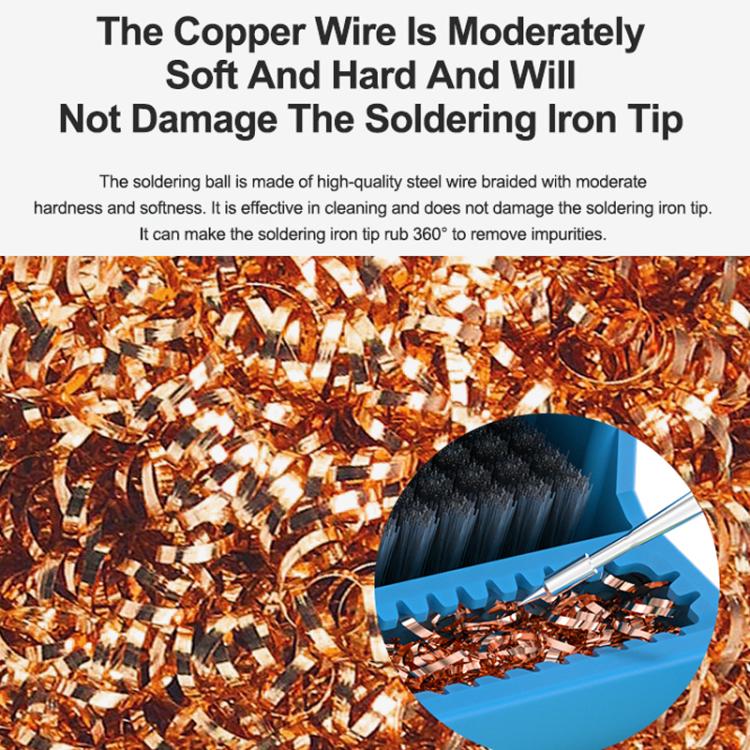 3 In 1 Soldering Iron Cleaner Soldering Iron Tip Tin Residue High Temperature Resistant Cleaning Sponge Steel Wire Cleaning Ball