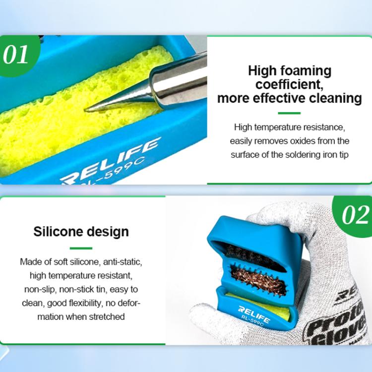 3 In 1 Soldering Iron Cleaner Soldering Iron Tip Tin Residue High Temperature Resistant Cleaning Sponge Steel Wire Cleaning Ball