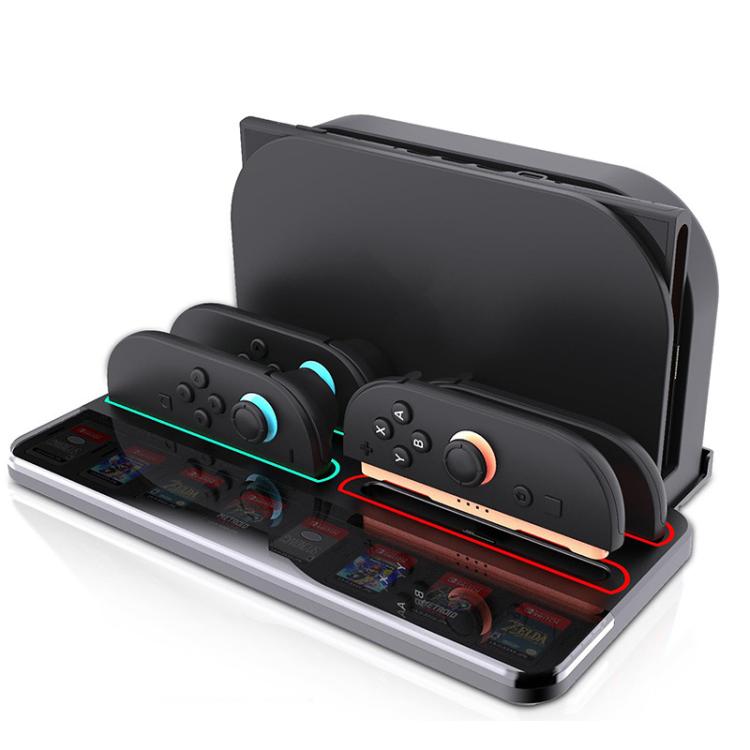 For Nintendo Switch 2 Controller Charging Dock Ultra-thin Stand With 8 Game Card Storage