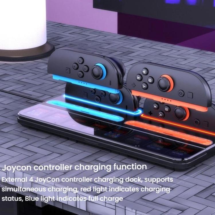 For Nintendo Switch 2 Controller Charging Dock Ultra-thin Stand With 8 Game Card Storage