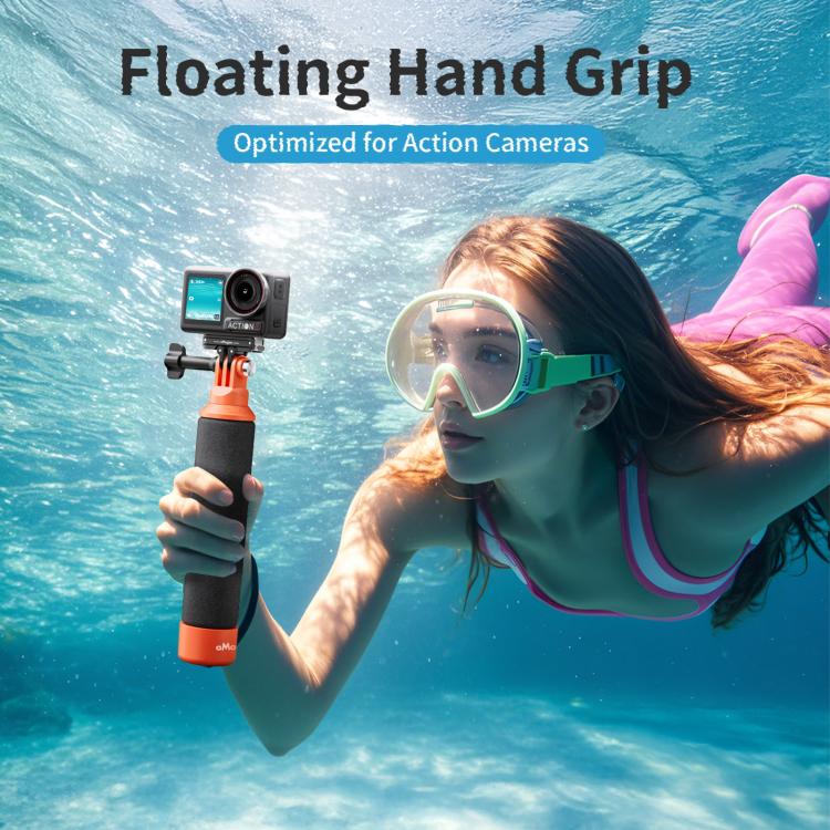 aMagisn Universal Floating Hand Grip for Action Cameras with Triple Claw & 1/4-inch Screw Mount