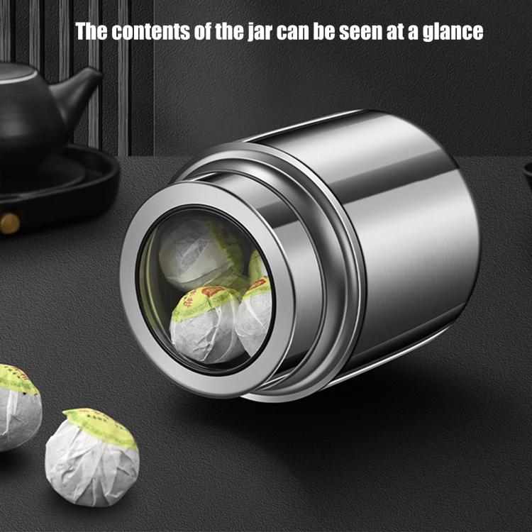 304 Stainless Steel Sealed Canister With Transparent Lid Leak-Proof Freshness Preserving Storage Can