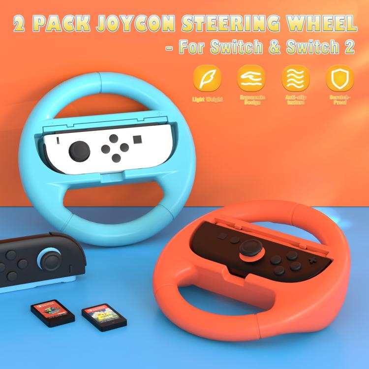 2pcs /Pack Steering Wheel Grip for Nintendo Switch 2/Switch Joy-Con Controllers