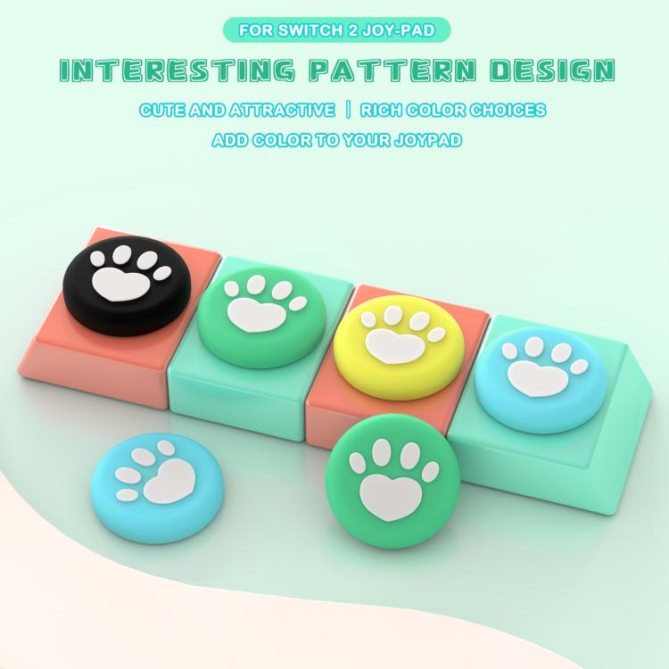 For Nintendo Switch 2 Joy-Con 2pairs Claw-Print Silicone Thumb Grip Caps Button Covers