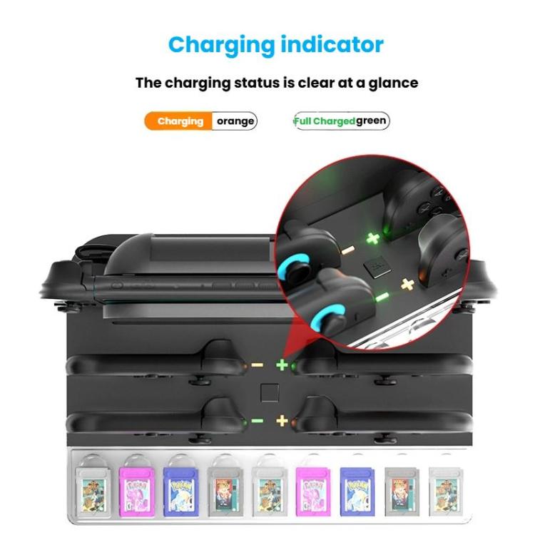 For Nintendo Switch 2  Console and Joy-Con Controllers Charging Dock with RGB Lighting, 9 Game Card Slots